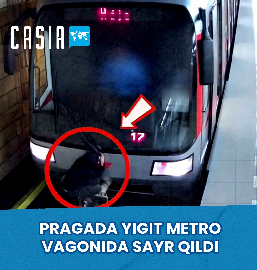 In Prague, the guy went for a walk, sitting on the connecting part of the subway cars