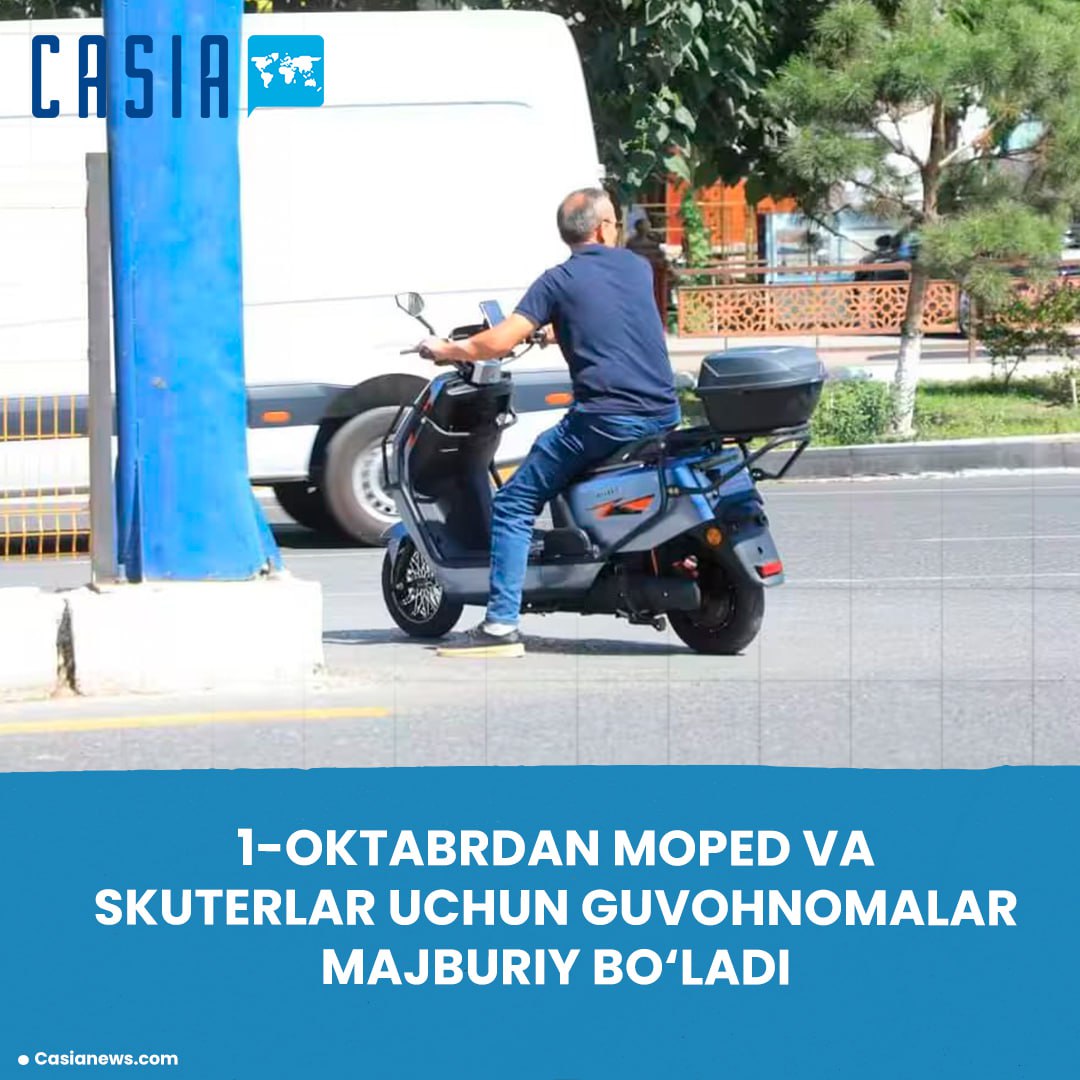 In Uzbekistan from October 1 a certificate will be mandatory for moped and scooter drivers