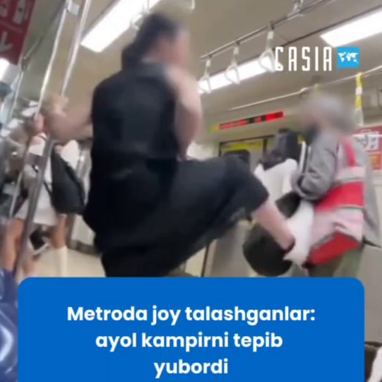 Place robbers in the subway: a woman kicked an old old woman