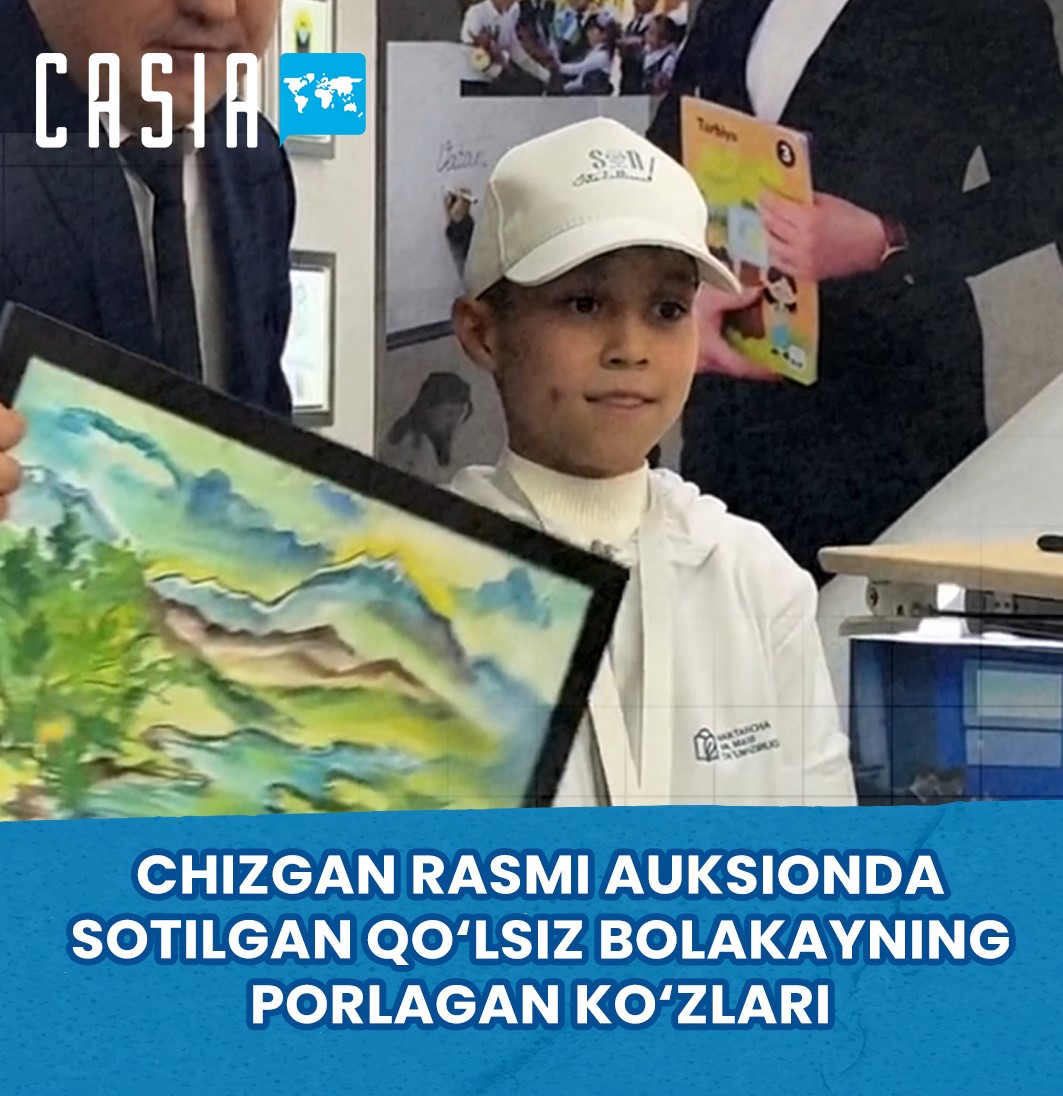 In Uzbekistan, painting by armless boy drawn with feet sold at auction