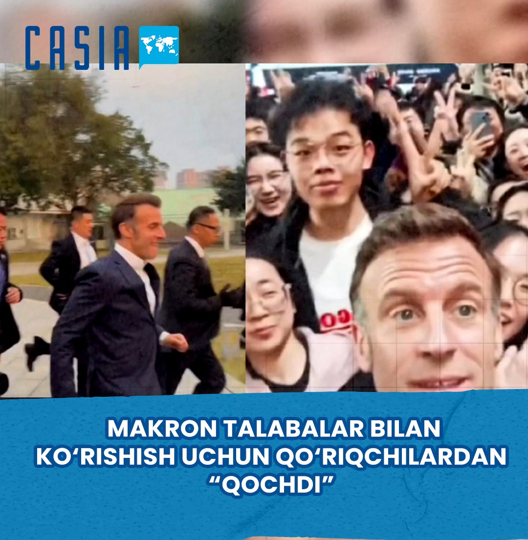 Macron “escapes” security to meet students during China visit