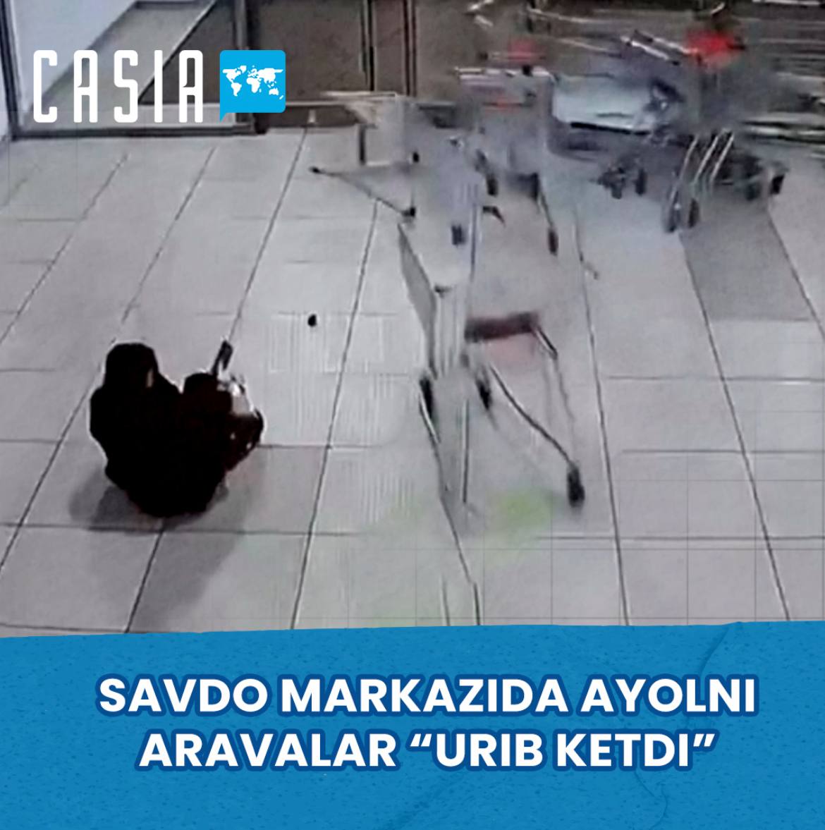 Shopping carts fall off escalator at Russian mall, injuring woman