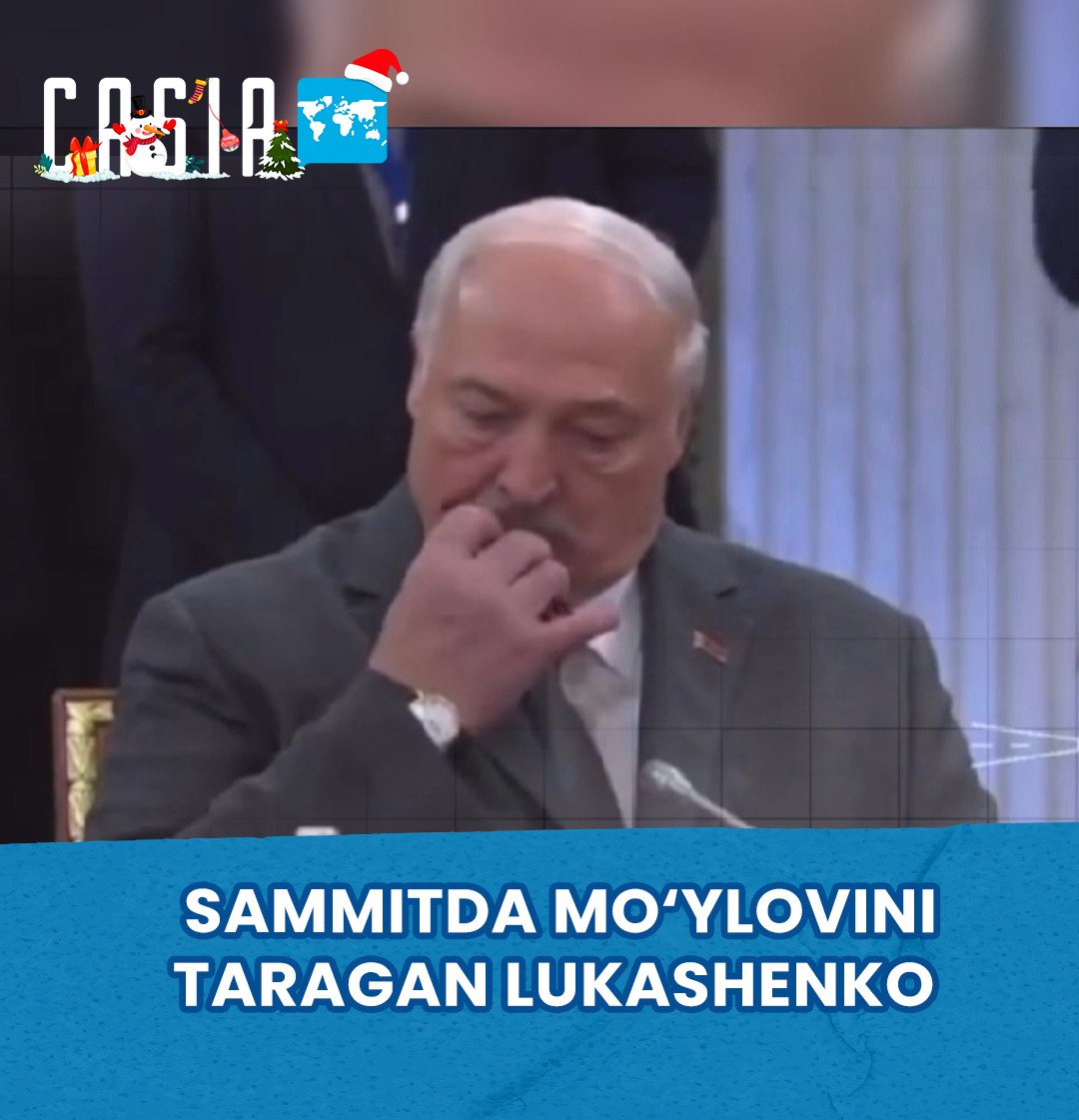 Lukashenko combs his mustache during the summit