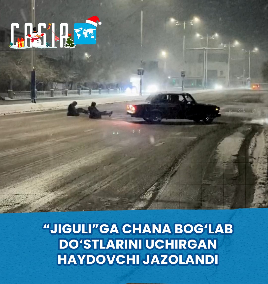 Driver punished for towing his two friends on a sled behind a “Zhiguli”.