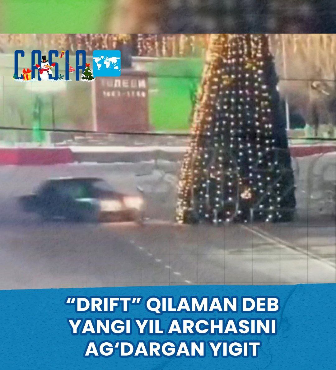 Man who knocked over Christmas tree while trying to "drift"