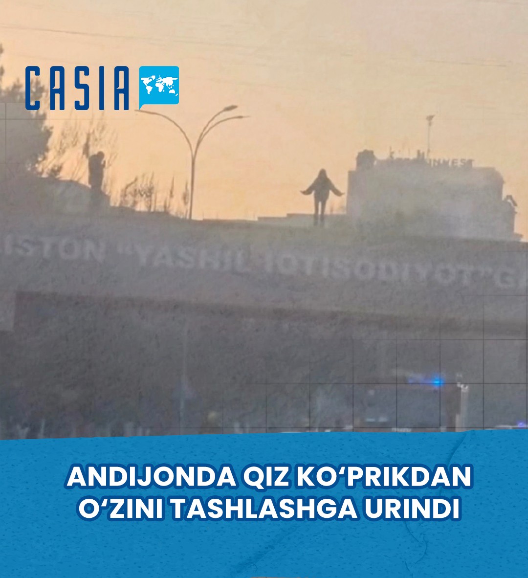 23-year-old woman attempted to jump from a bridge in Andijan