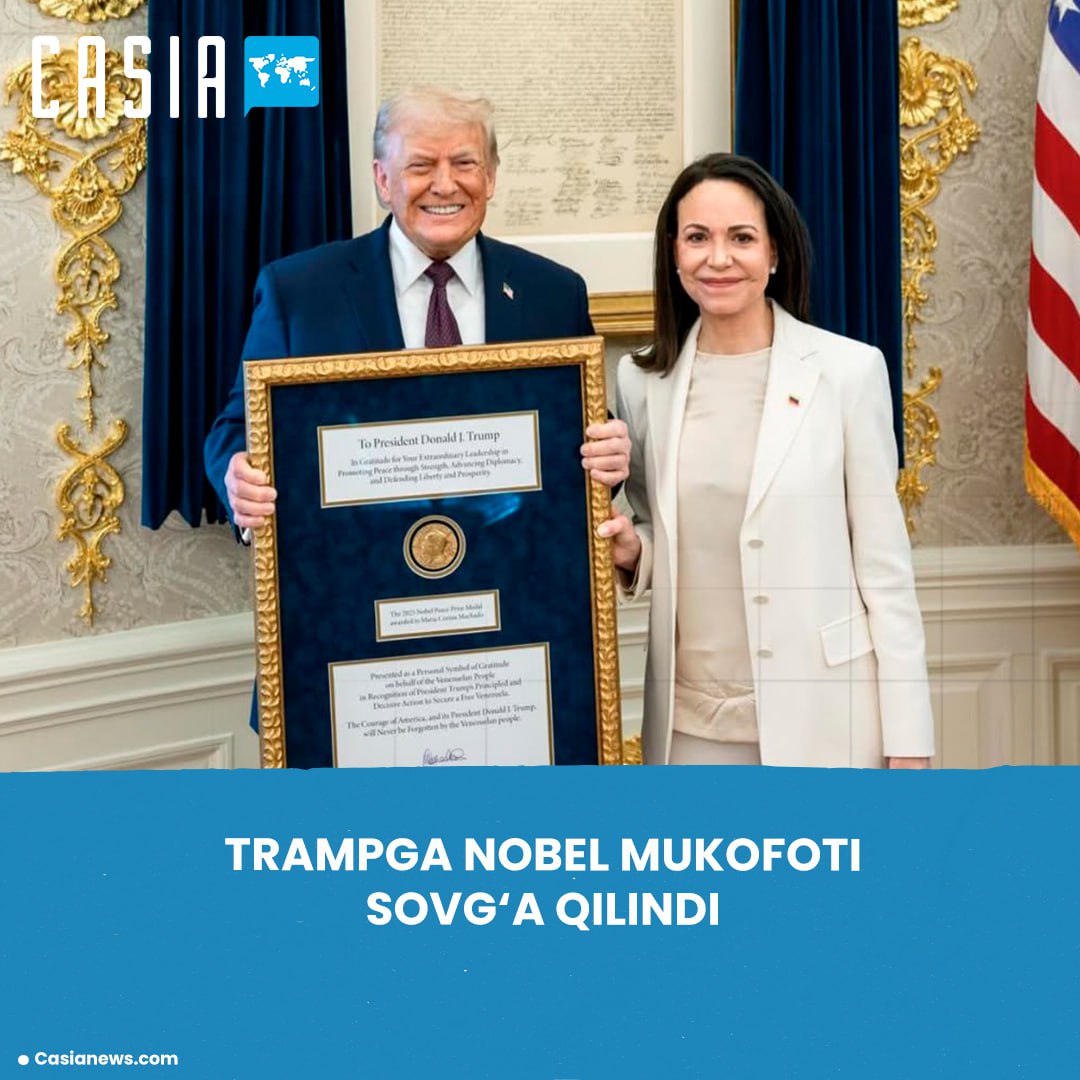 Venezuelan opposition leader presents Trump with her Nobel Peace Prize