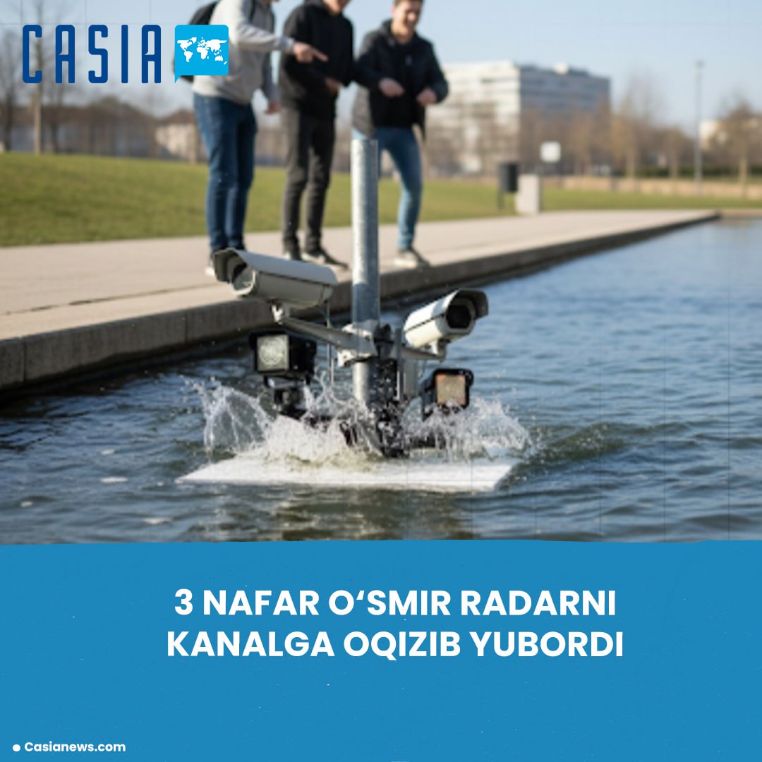Three Teenagers Threw a Speed Camera into a Canal in Andijan