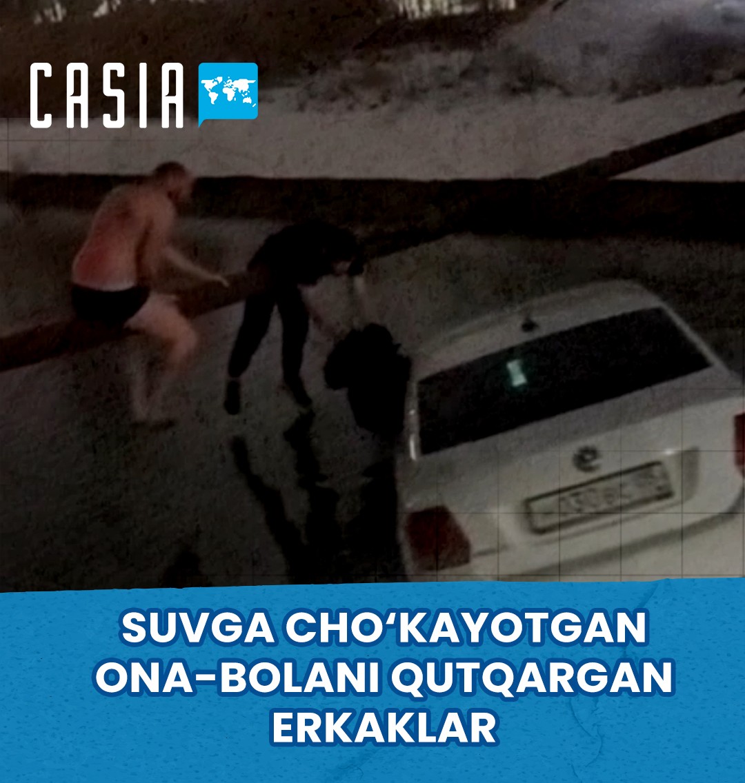 In Dagestan, men rescued a mother and child from a sinking car