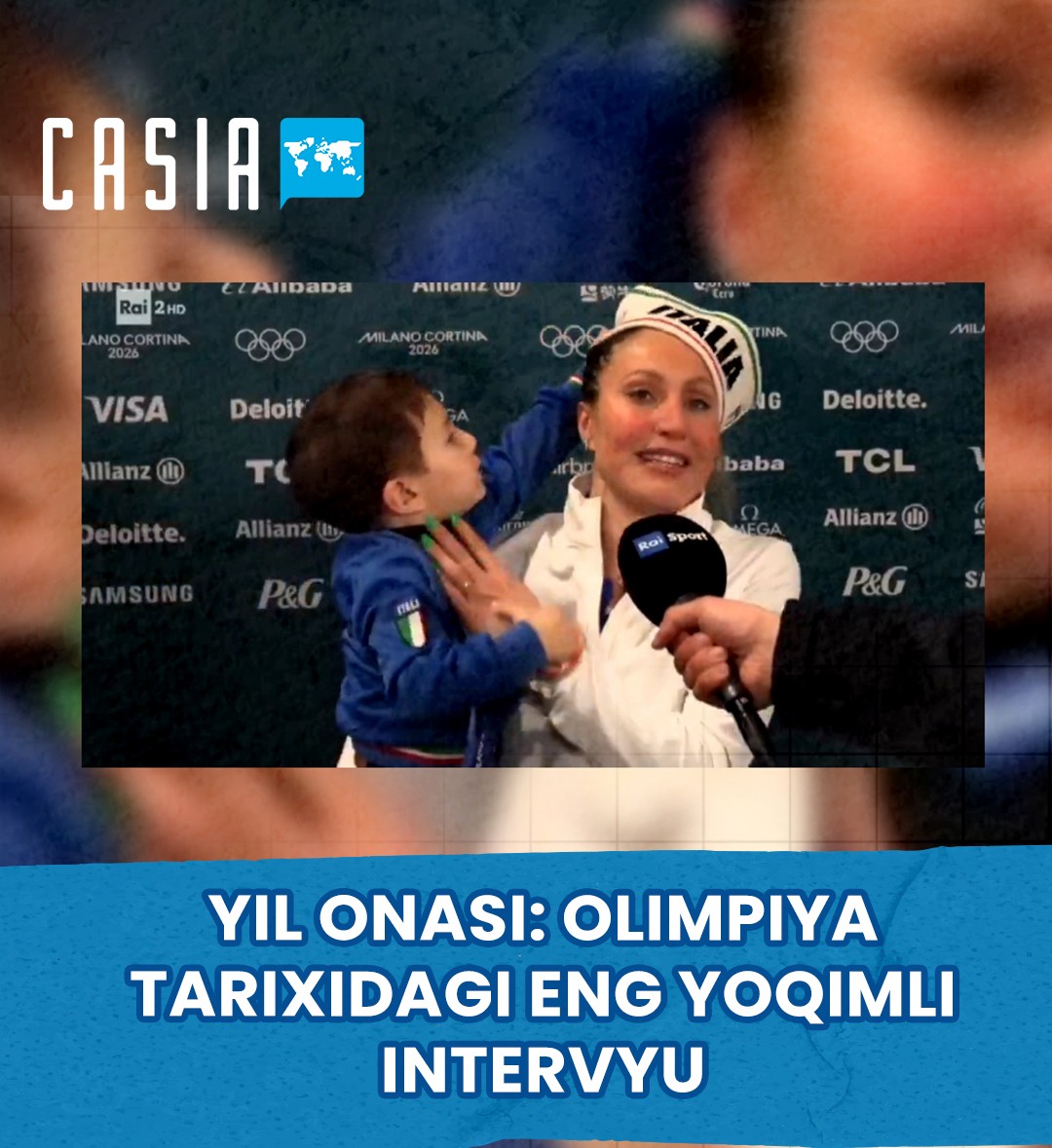 A champion mother’s interview with her son drew more attention than her victory