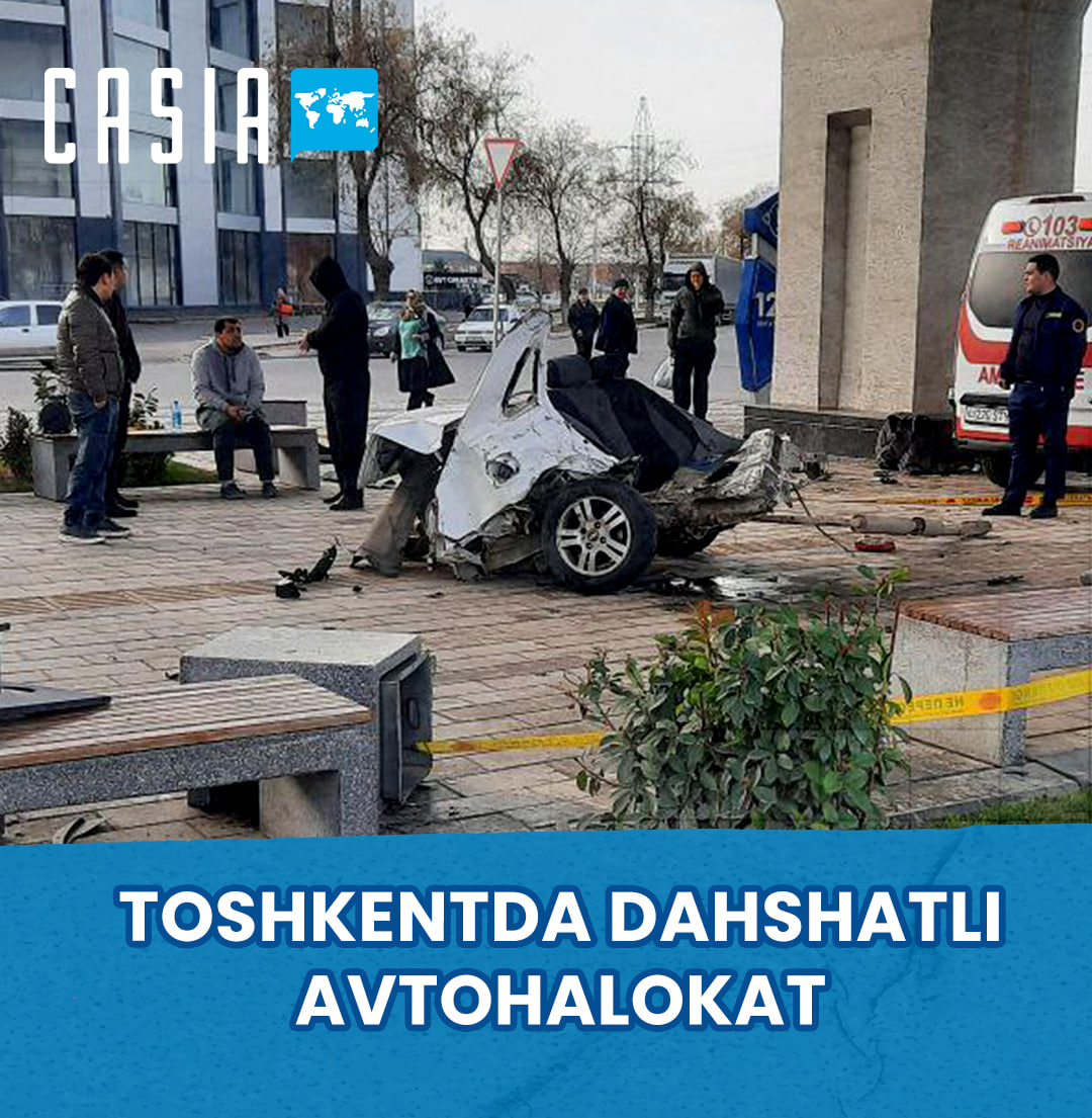 Terrible accident in Tashkent: Lacetti splits in two