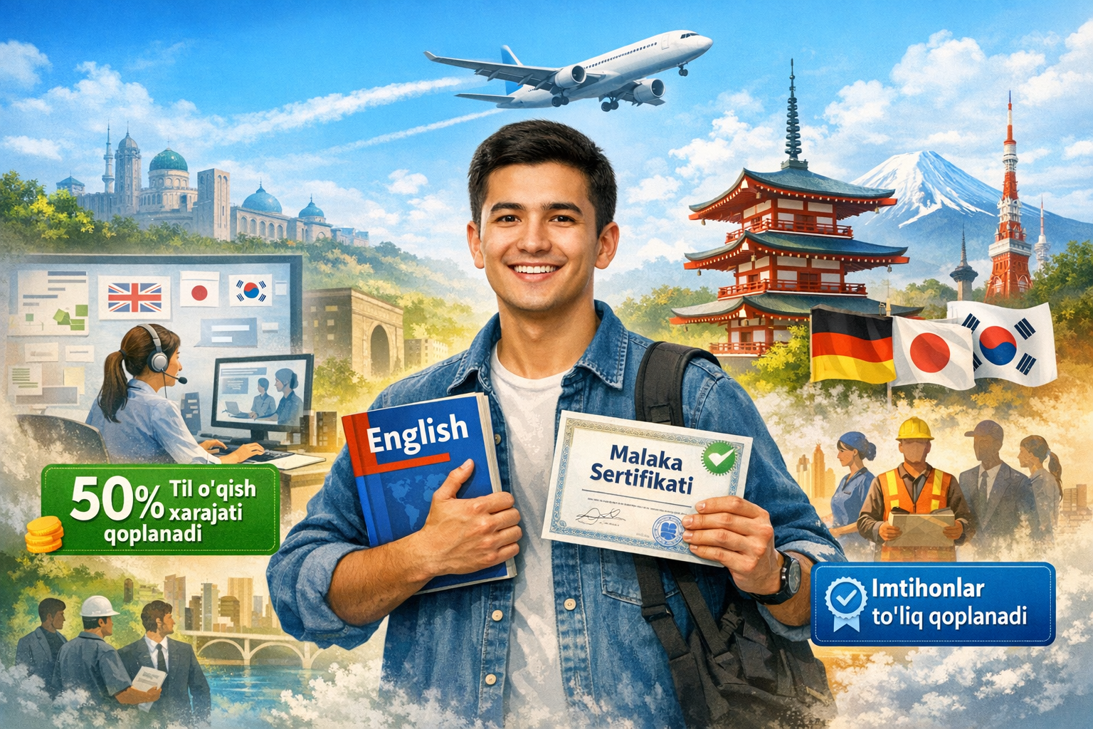 Citizens wishing to work abroad will have their language learning costs partially covered, exams fully covered