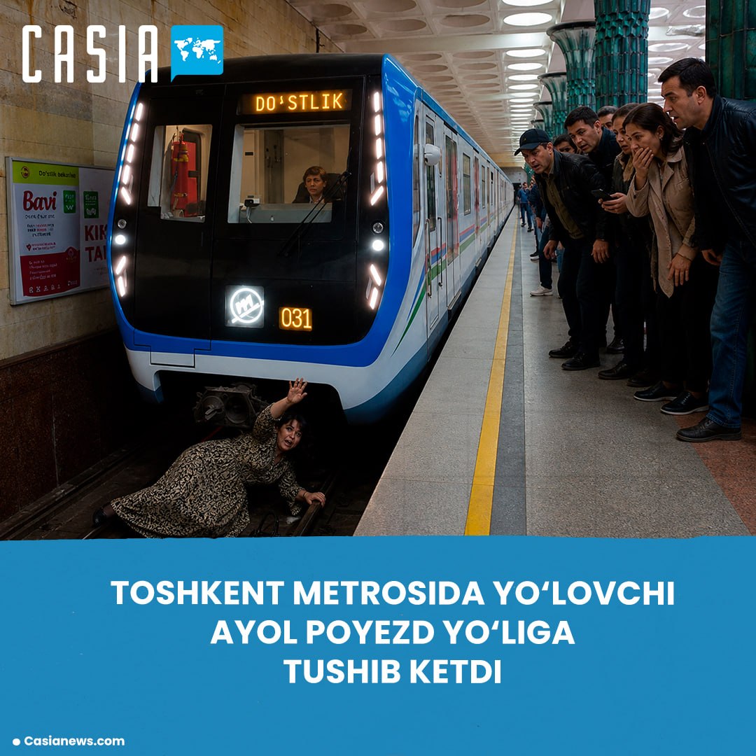 Woman falls onto train tracks in Tashkent metro