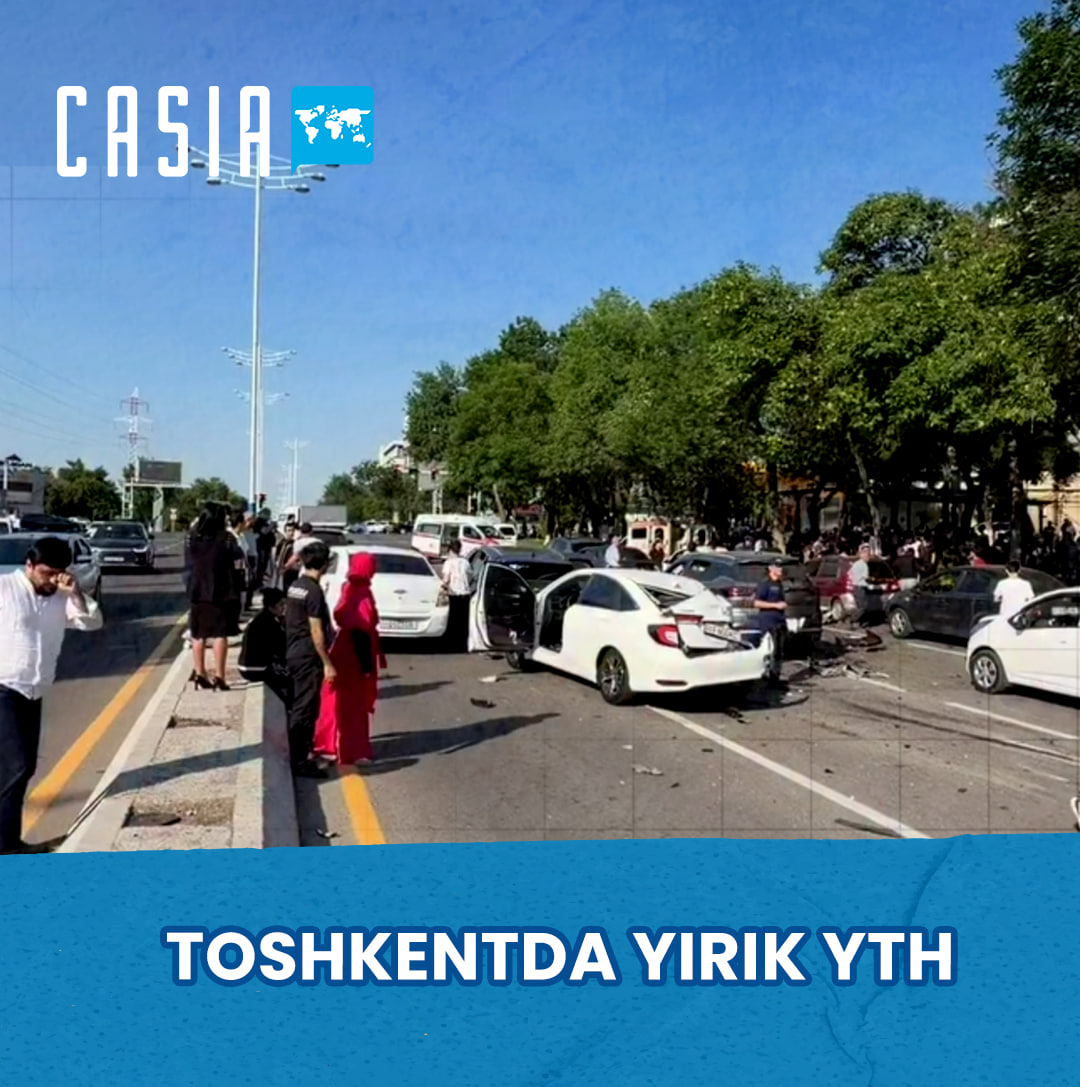 Major accident in Tashkent: Equinox crashes into cars at traffic lights