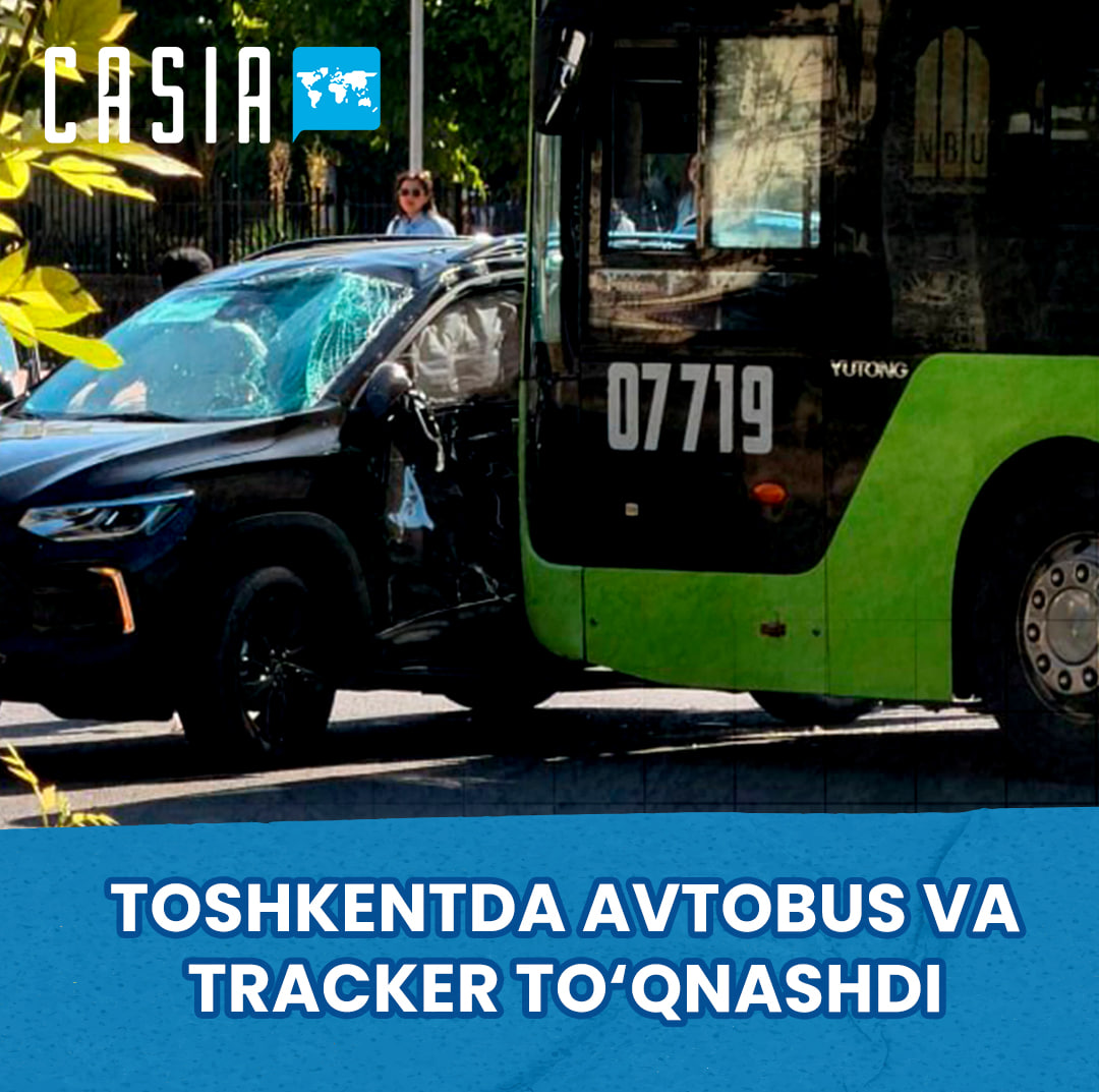 Bus and Tracker collide in Tashkent