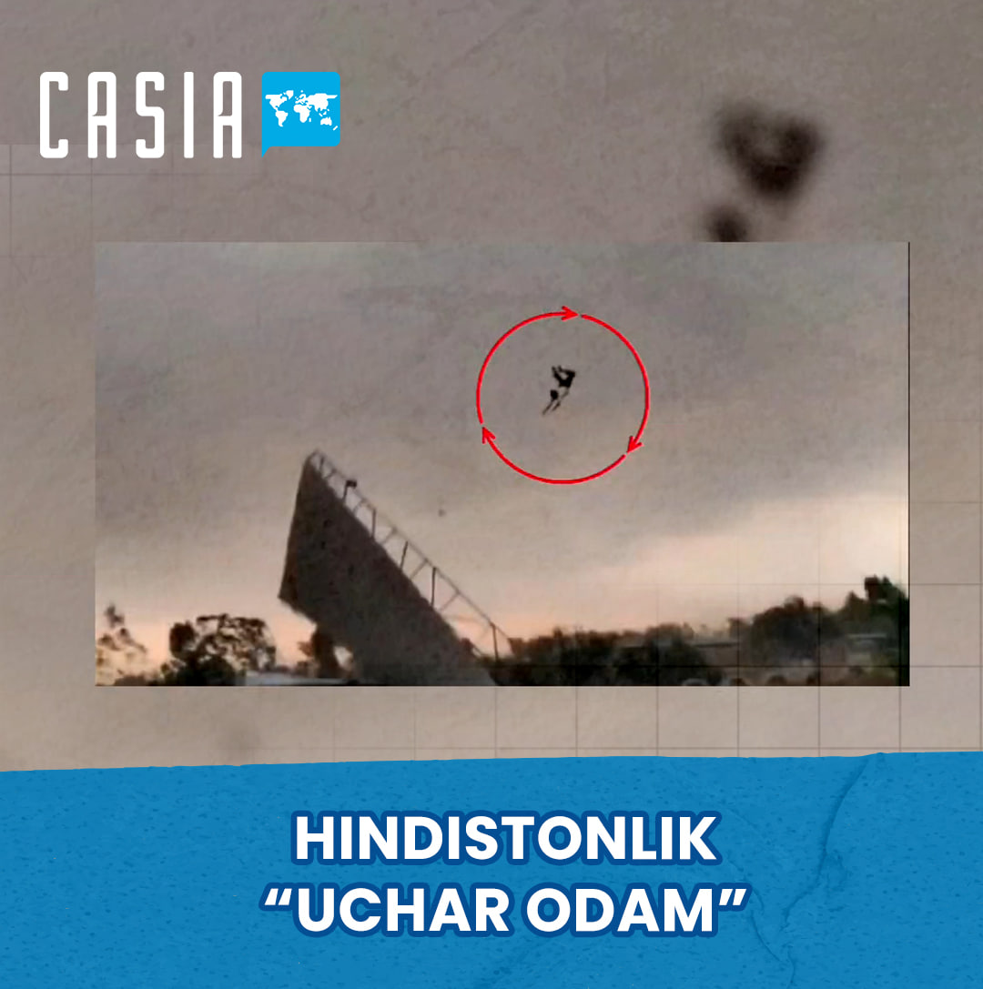 Man flies into the sky in strong winds in India