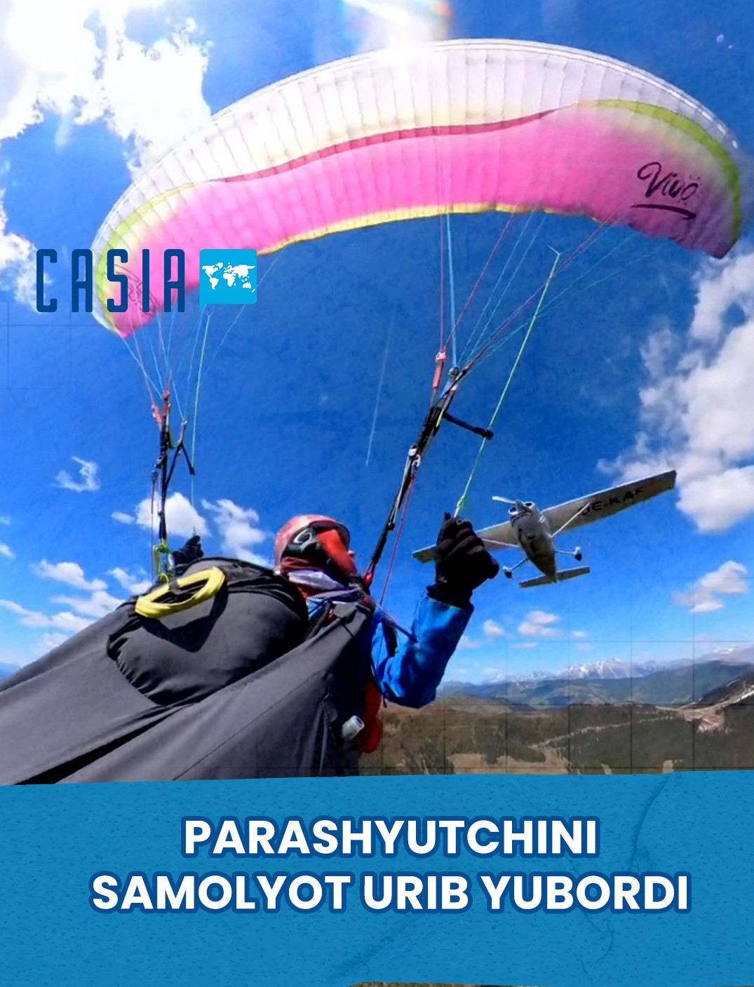 Incredible mid-air collision: plane hits parachutist