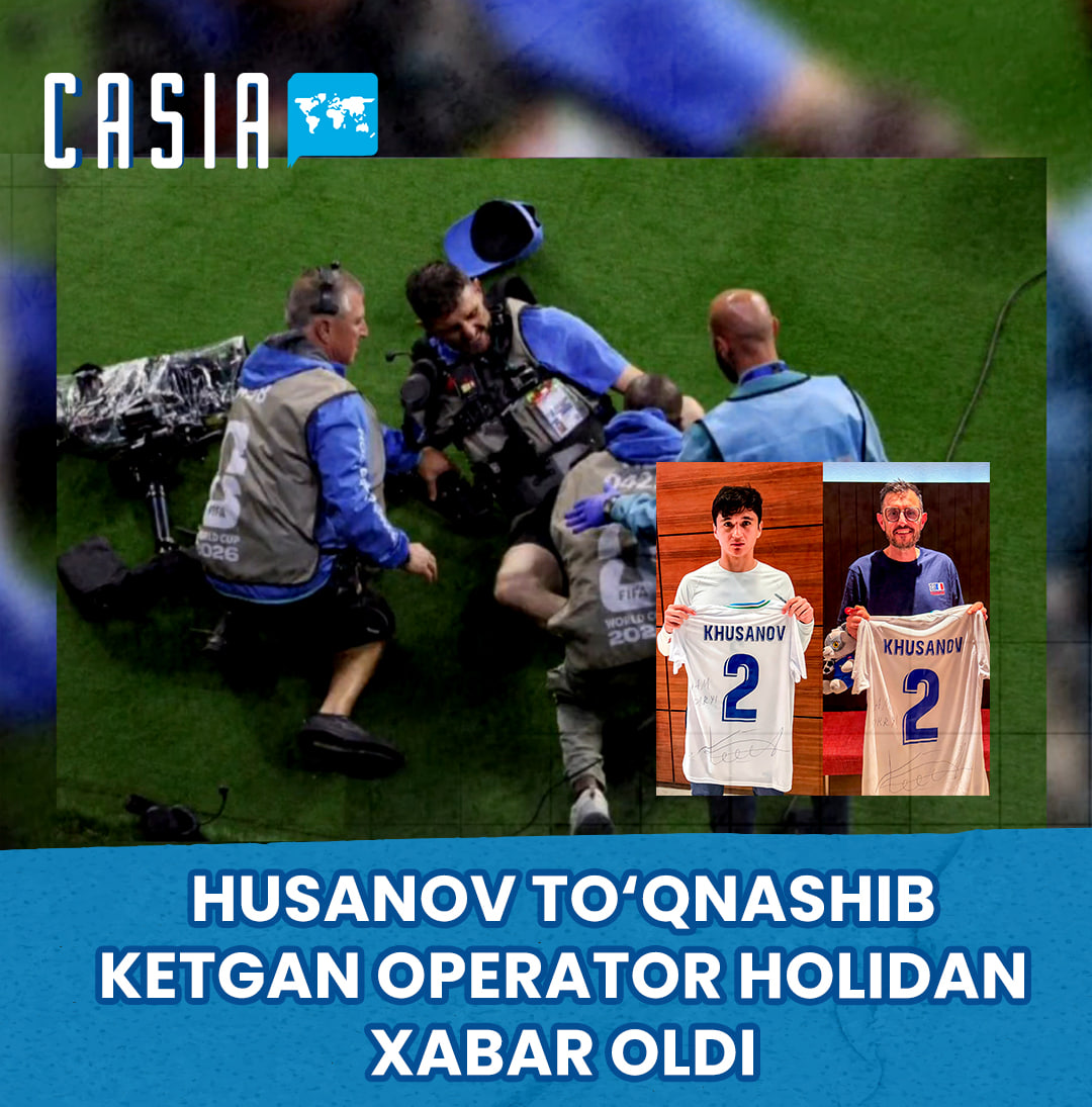 Abdukhodir Khusanov presents injured cameraman with autographed T-shirt