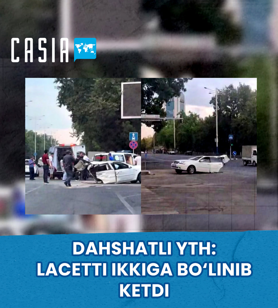 Lacetti splits in two after accident