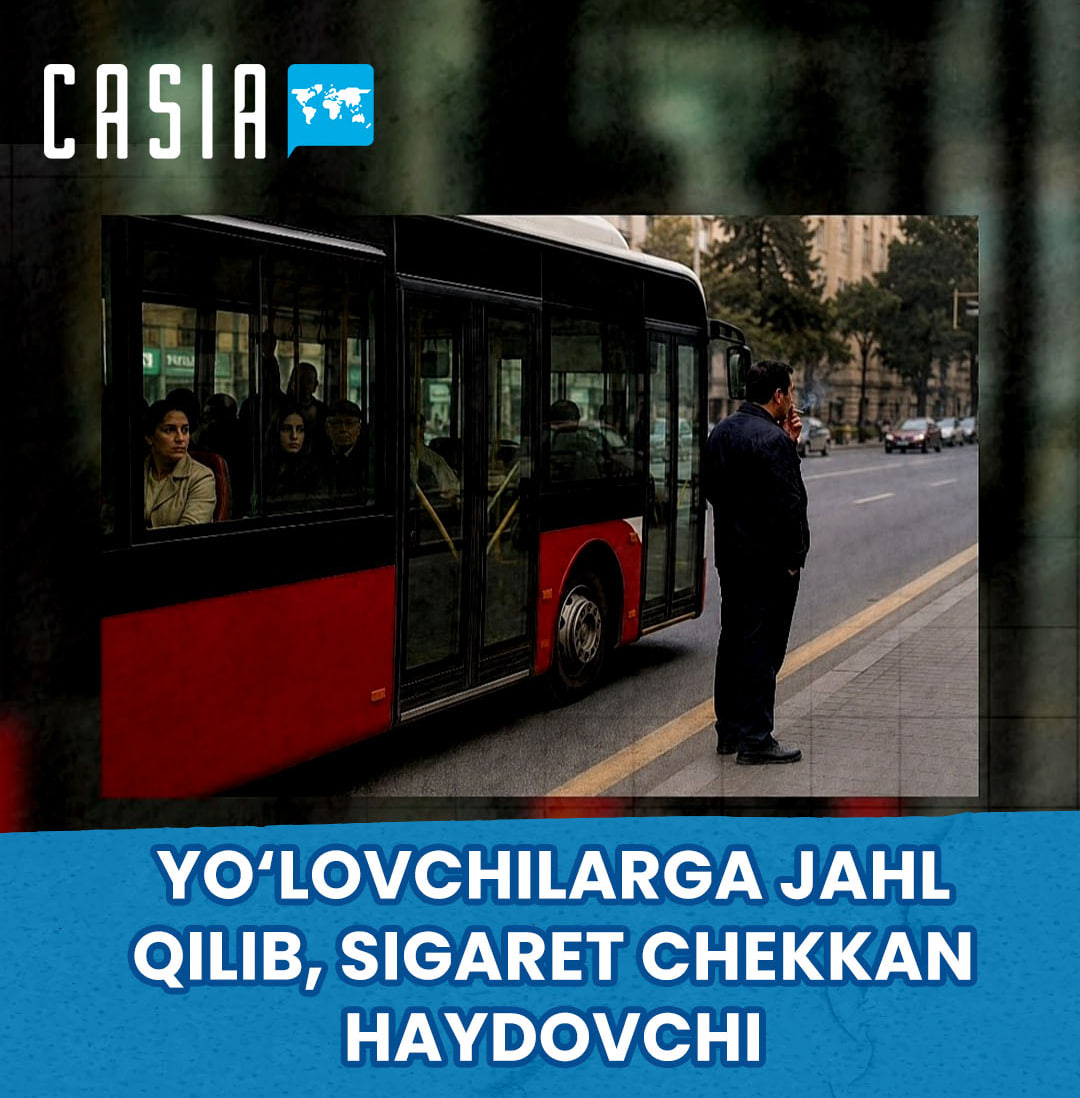 In Baku, a bus driver left passengers on board to go out for a cigarette.