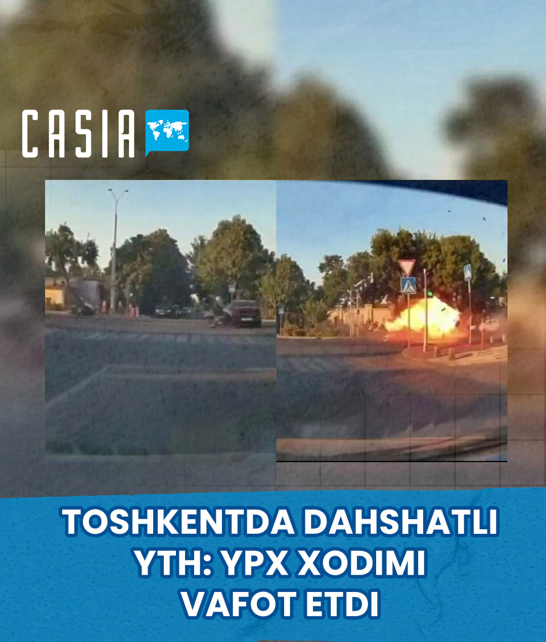 Terrible accident in Tashkent: a traffic police officer died at the scene.