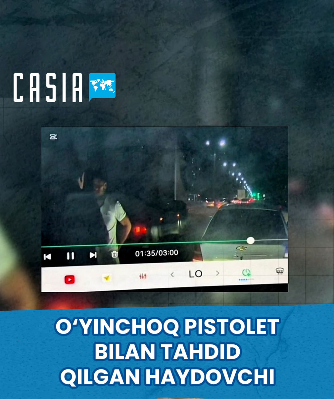 🚨 Driver who threatened a man with a toy pistol in Tashkent has been punished
