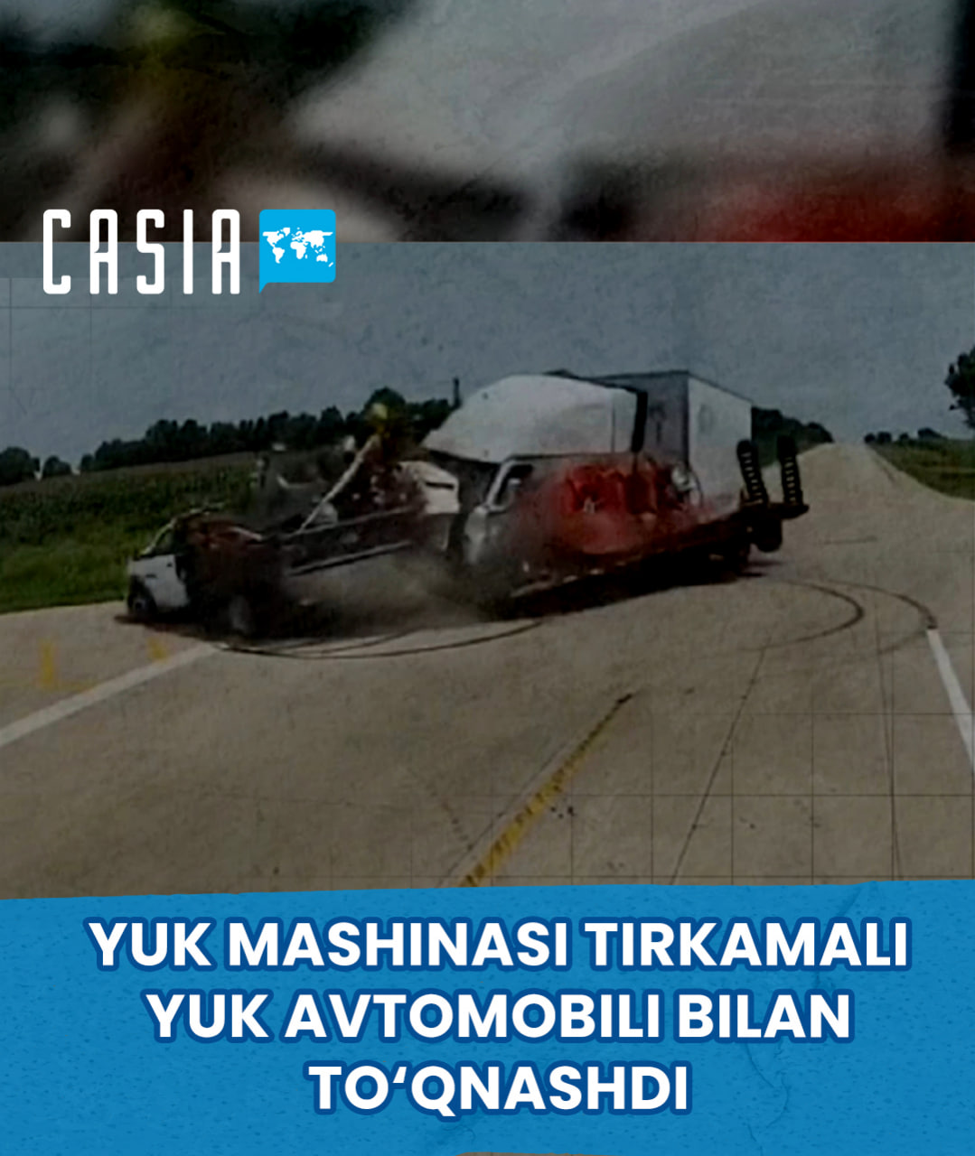 Truck collides with semi-trailer truck