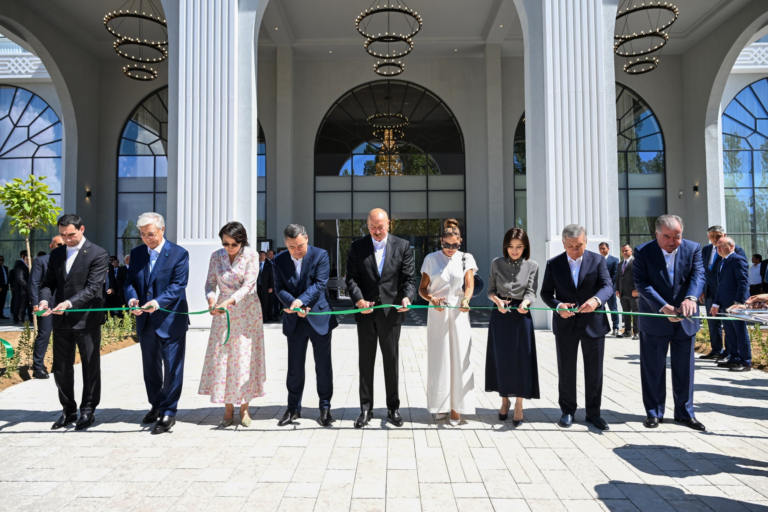 Central Asian and Azerbaijani presidents attend the opening of a new hotel