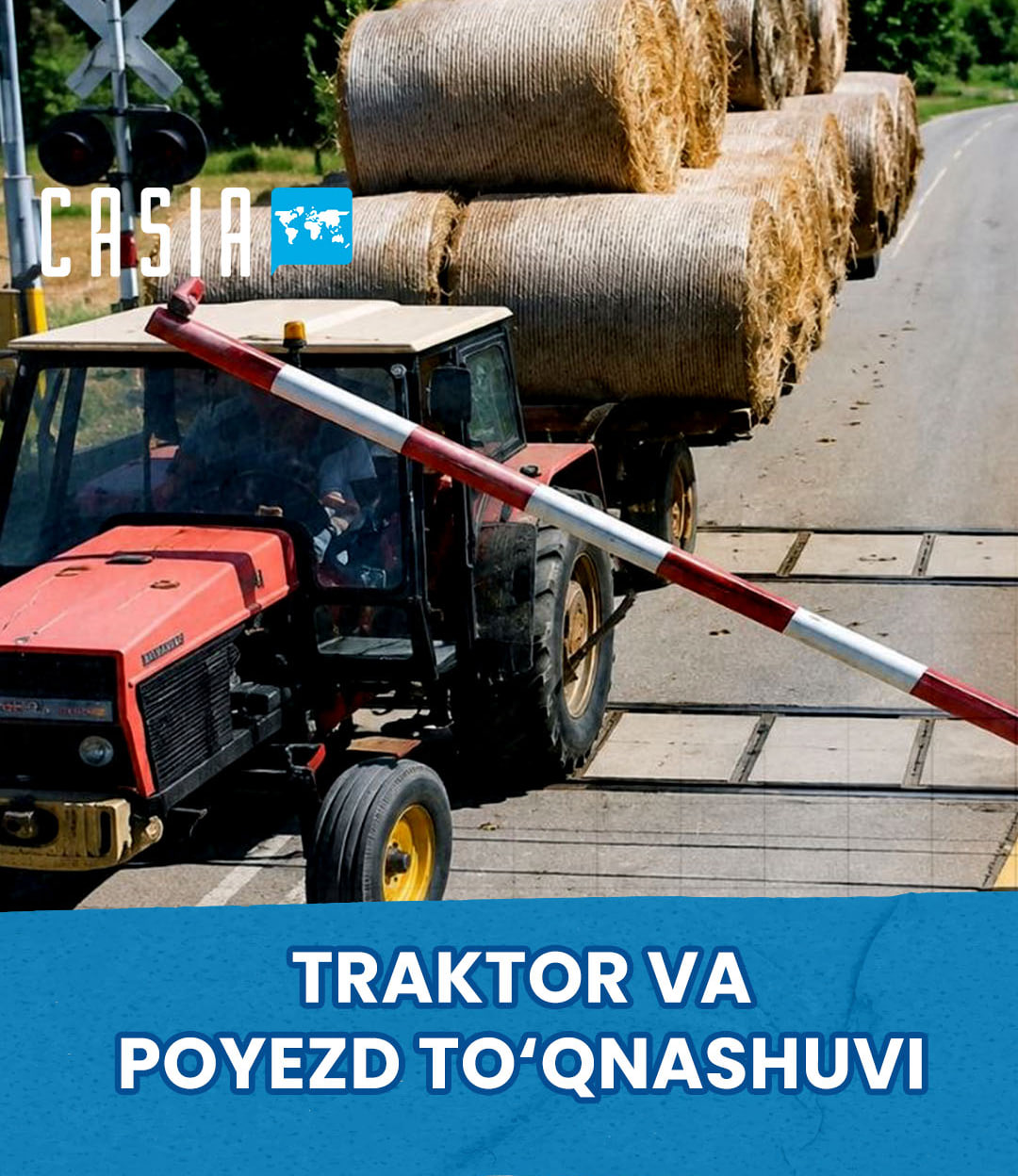 Train collides with tractor at railway crossing in Poland