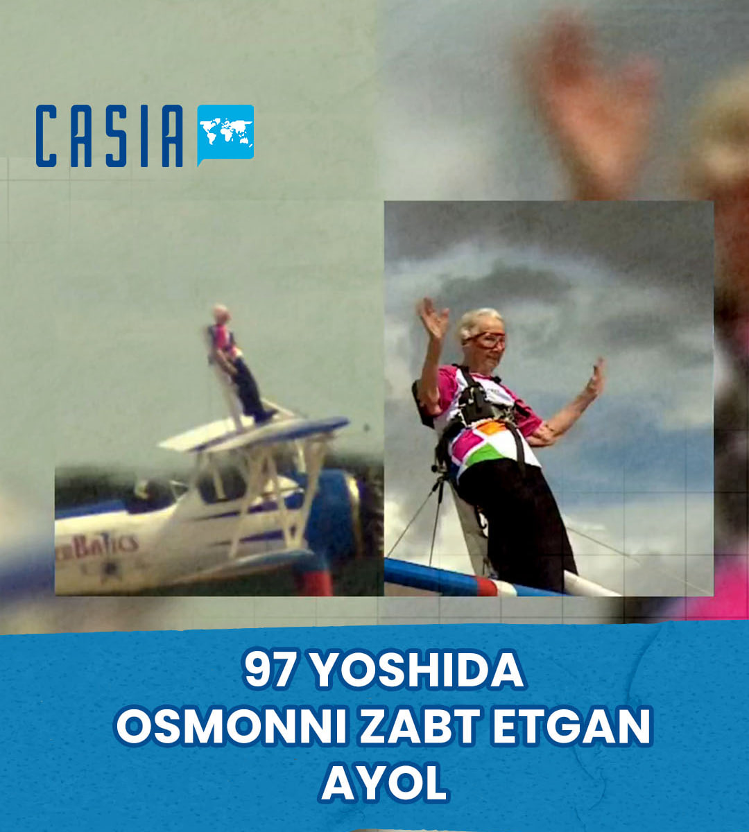 97-year-old woman breaks her own Guinness World Record by flying on an airplane wing