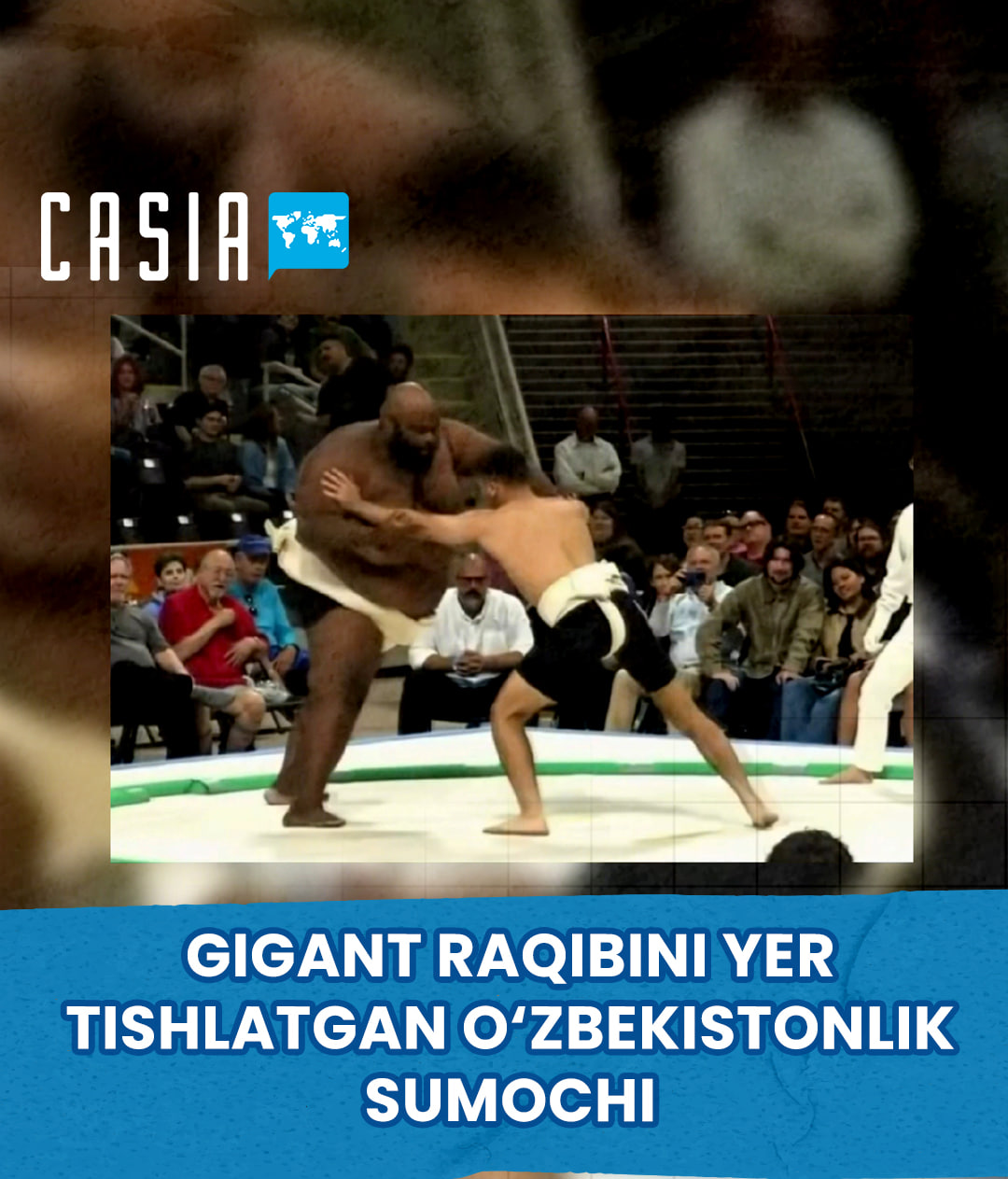 🥋 Uzbek sumo wrestler defeats opponent nearly three times his weight