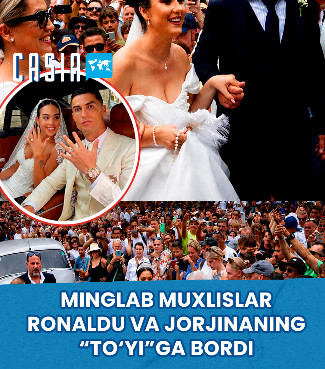 Thousands of fans showed up for Ronaldo and Georgina’s “wedding” 😂