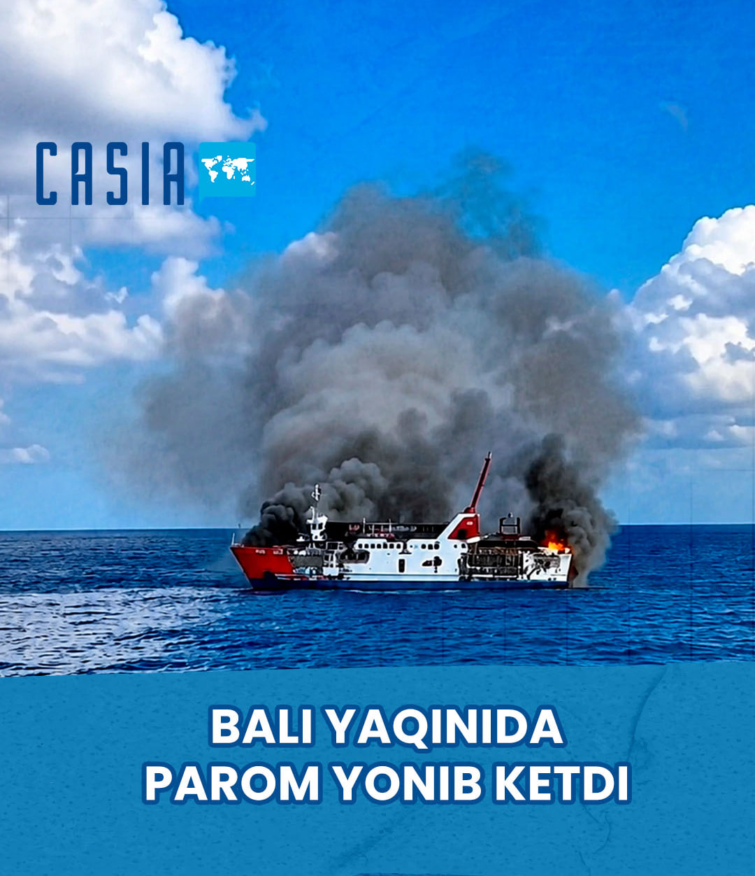 Ferry carrying more than 100 passengers catches fire near Bali