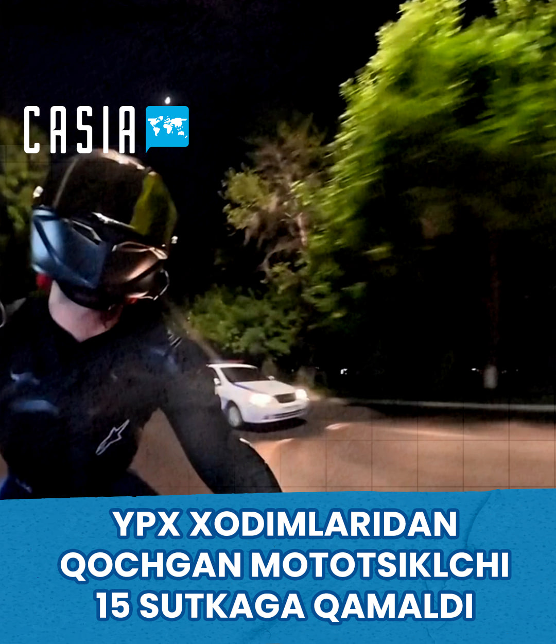 Motorcyclist who fled traffic police in Tashkent sentenced to 15 days in jail