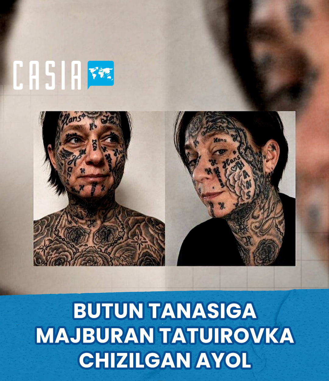 Jealous man covered his girlfriend’s entire body with his name in tattoos