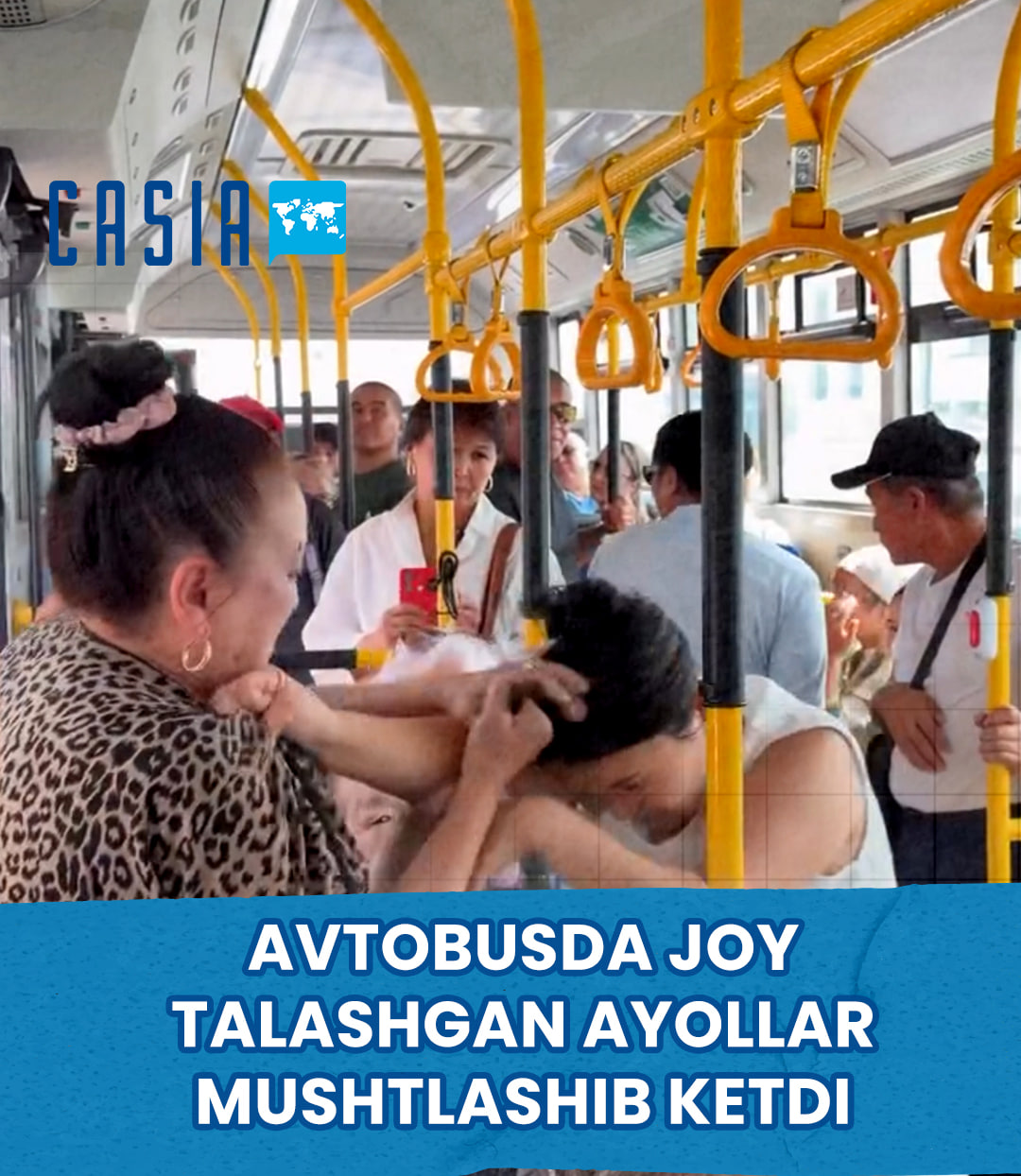 Two women get into a fight over a seat on a bus
