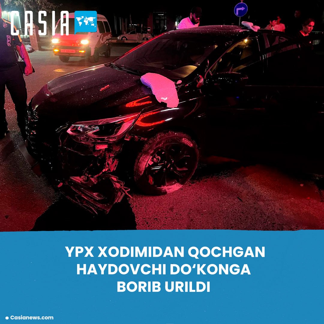 In Andijan, driver fleeing from traffic police crashes into a store