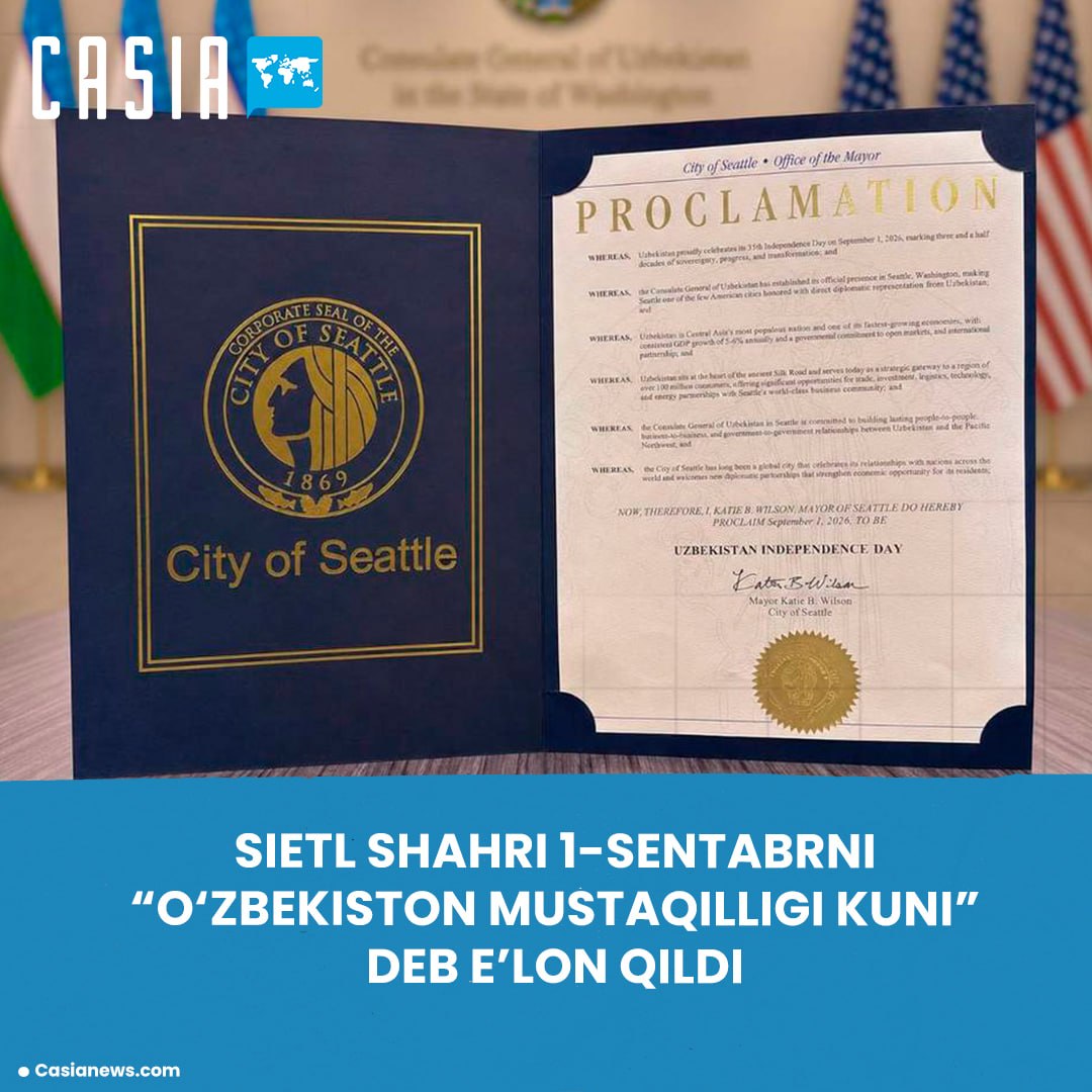 September 1 Declared “Uzbekistan Independence Day” in Seattle