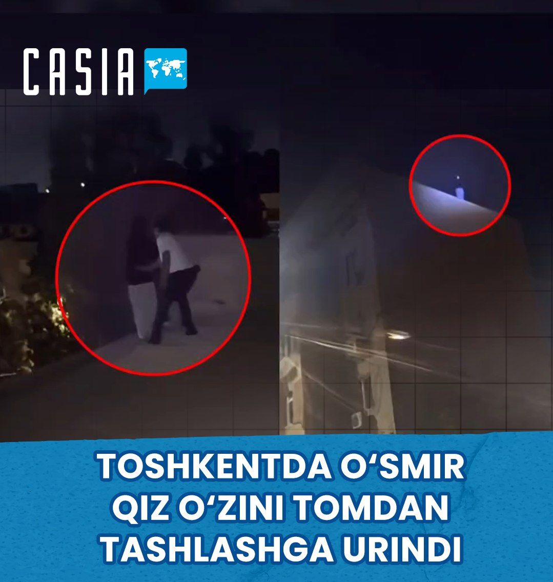 Girl rescued after attempting to jump from a rooftop in Tashkent