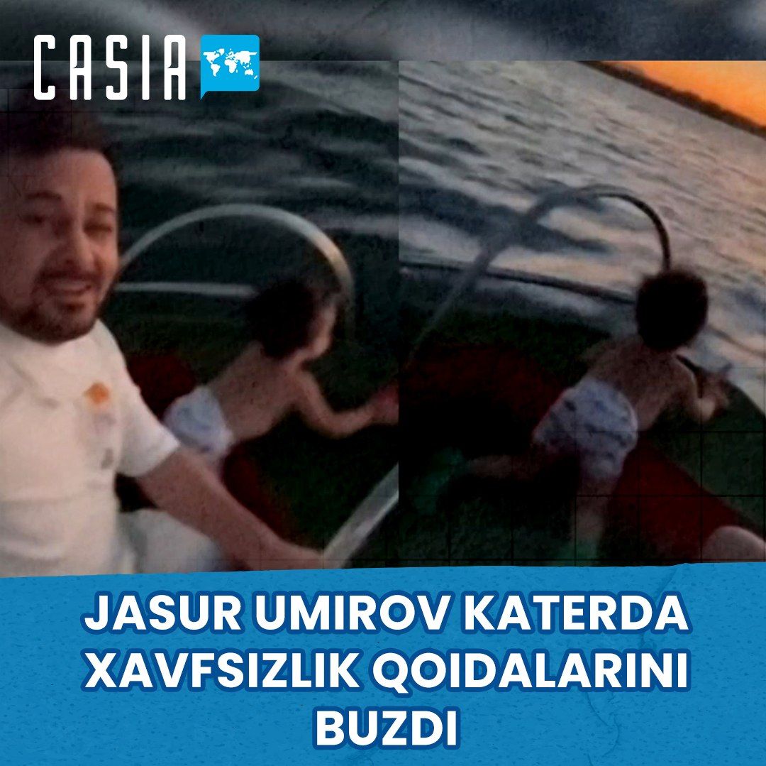 Singer Jasur Umirov violated safety rules while riding a speedboat with his young child