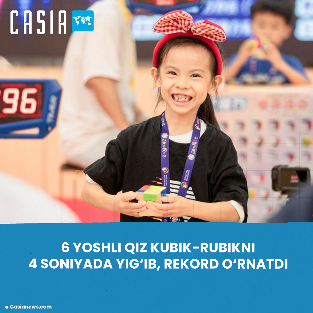 A 6-year-old girl broke the world record for solving a Rubik's Cube twice.