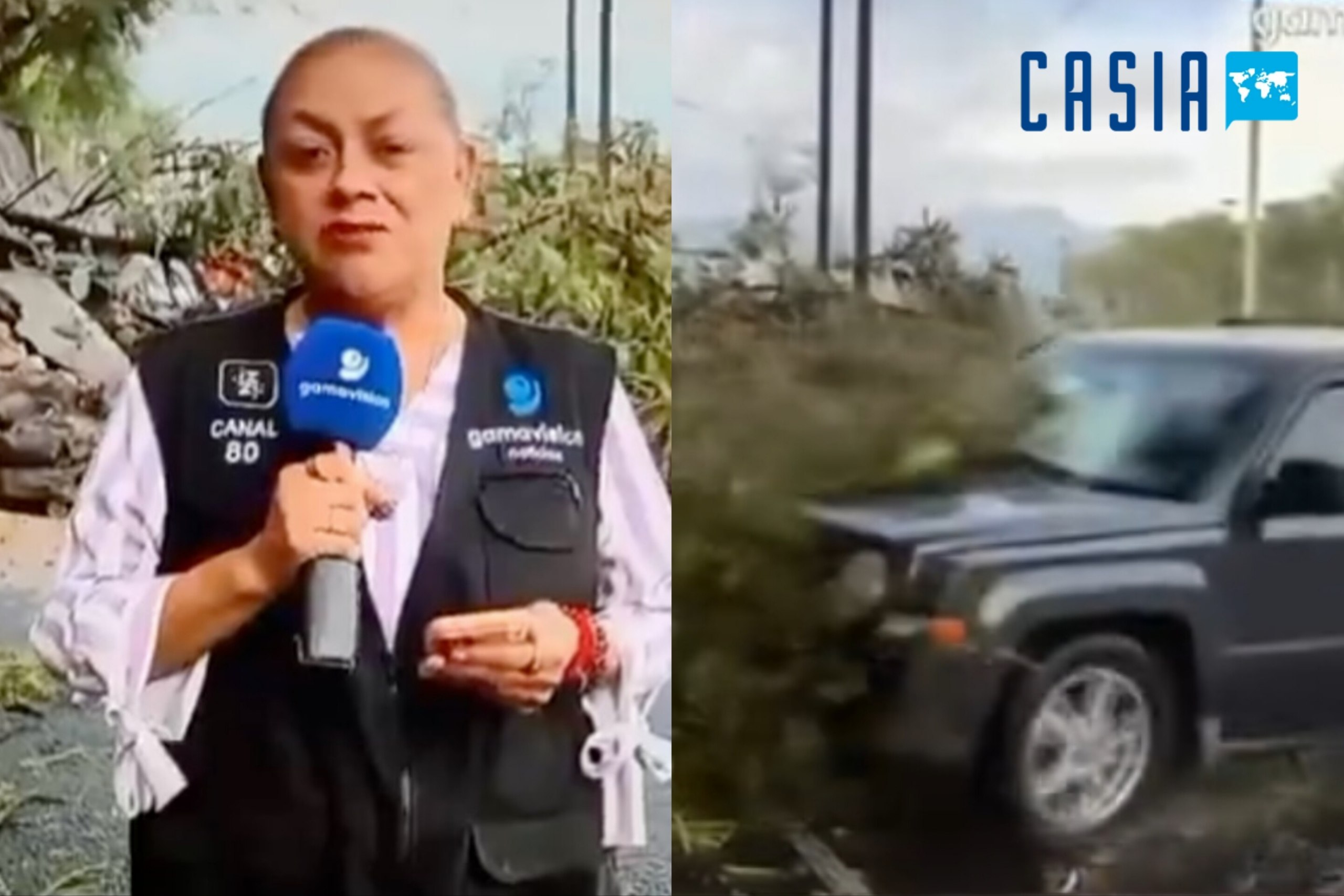 A journalist was hit by a car during a live broadcast in Mexico